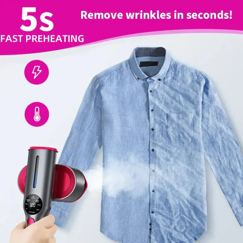 Garment steamer for clothes, hand steamer & iron 2 in 1, 15-second rapid heating, large control panel, 100-240 V wide voltage, suitable for worldwide travel, Christmas gifts