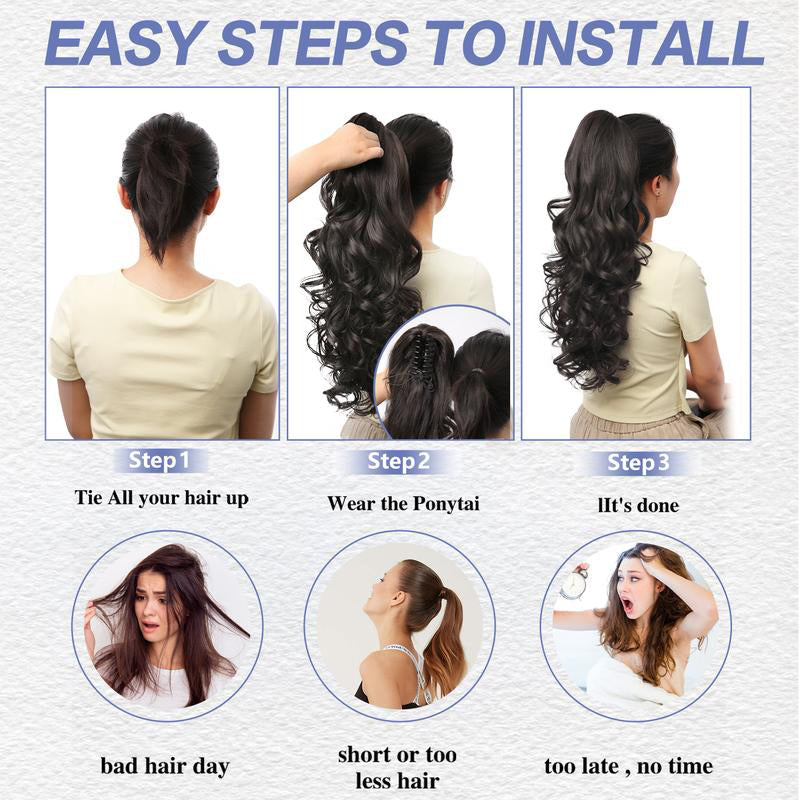 💜Limited time promotion 40%OFF💜Clip-on Wavy Ponytail Extension