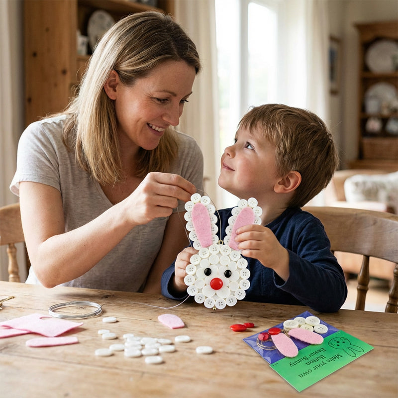 🐰🎨 DIY Easter Button Pendants – Fun, Easy & Perfect for All Ages! 🥕🌸